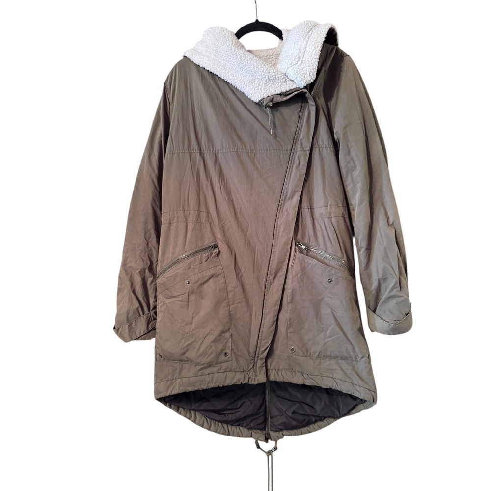 Thread & Supply Olive Green Sherpa-Lined Utility Parka
